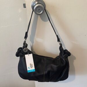 The Sak Lissie New Black Leather Women's purse shoulder bag